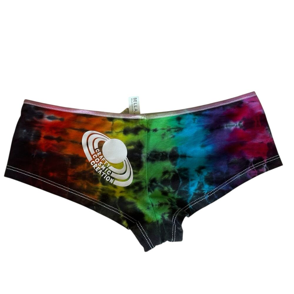 Womens Panties Size Juniors XL Rainbow Tie Dye Handmade Boy Short Underwear NEW